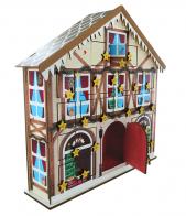 Boîtes à musique de Noël Boîte à musique / calendrier de l'Avent musical en bois en forme de maison avec mécanisme musical à ressort