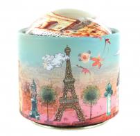 Boîtes à musique "Brilly" Boîte à musique "Brilly" en carton illustré avec demi-globe en verre - La vie en rose (Louiguy / Edith Piaf).