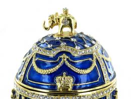 Oeufs musicaux en métal de style Fabergé Oeuf musical bleu de style Fabergé pour bijoux - Mélodie: Le beau Danube bleu (Johann Strauss)