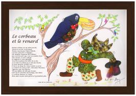 Tableaux musicaux pour enfants Tableau musical pour chambres d'enfants : tableau musical "le corbeau et le renard"