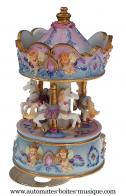 Carrousels musicaux miniatures en résine Mini carrousel musical miniature : carrousel musical en résine 14137