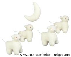 Doudous et mobiles musicaux Mobile musical animé Trousselier avec animaux : mobile musical animé avec moutons et lune.