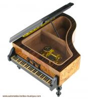Boîtes à bijoux musicales en bois naturel fabriquées en Italie (18 et 30 lames) Boîte à bijoux musicale sans ballerine : boîte à bijoux musicale en forme de piano à queue
