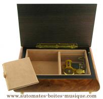 Boîtes à bijoux musicales en bois naturel fabriquées en Italie (18 et 30 lames) Boîte à bijoux musicale en bois naturel : boîte à bijoux musicale avec marqueterie simple filet