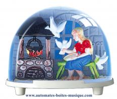 Boules à neige non musicales fabriquées en Allemagne (sur commande) Boule à neige classique non musicale allemande : boule à neige en plastique avec personnage de conte de fées