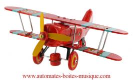 Jouets mécaniques en métal, tôle ou fer blanc non disponibles Jouet mécanique en métal, tôle et fer blanc agrafé : jouet mécanique "Avion à hélice"