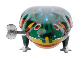 Jouets mécaniques en métal, tôle ou fer blanc Jouet mécanique en métal de collection : jouet mécanique grenouille
