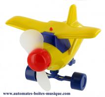 Objets de curiosité divers Jouet avion ventilateur : jouet avion à hélices de couleur jaune