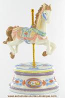 Carrousels musicaux miniatures en porcelaine Cheval automate musical avec mécanisme musical de 18 lames : cheval automate en porcelaine peinte