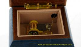 Petites boîtes à musique en bois Petite boîte à musique traditionnelle de 18 lames : boîte à musique avec marqueterie edelweiss