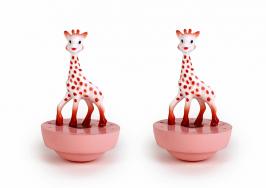 Boîtes à musique avec animaux Boîte à musique animée Trousselier en bois avec deux Sophie la girafe