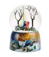 Boules à neige musicales de Noël disponibles sur commande (nous contacter) Boule à neige musicale de Noël: boule à neige avec deux enfants en train de s'embrasser