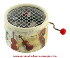 Boîtes en carton ou en bois pour mécanismes musicaux à manivelle Boîte ronde en carton pour mécanisme musical à manivelle afin de créer votre propre boîte à musique