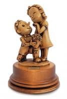 Boîtes à musique animées haut de gamme en bois Boîte à musique animée en bois de marque italienne Bartolucci représentant Pinocchio avec sa fiancée