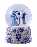 Boules à neige musicales de Noël disponibles sur commande (nous contacter) Boule à neige musicale de Noël avec globe en verre et Ded Moroz, le bonhomme janvier