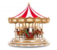 Carrousels musicaux miniatures de Noël Carrousel musical miniature Mr Christmas: carrousel musical illuminé avec Père Noël, rennes et gnomes