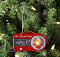 Boules musicales pour sapins de Noël Ornement musical Mr Christmas en forme de radio rétro pour sapin de Noël: ornement musical rouge avec lumière