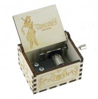 Boîtes à musique à manivelle en bois Boîte à musique à manivelle en bois sculpté et gravé: boîte à musique "Thème de Tapion - Dragon ball Z"