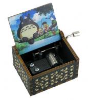 Boîtes à musique à manivelle en bois Boîte à musique à manivelle en bois sculpté et gravé: boîte à musique "Mon voisin Totoro" (Path of the wind)