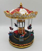 Grands carrousels musicaux miniatures Carrousel / manège musical miniature en résine avec sièges volants et mélodies électroniques de Noël