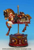 Animaux automates musicaux Cheval musical miniature animé en résine : cheval musical de carrousel