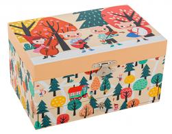 Boîtes à bijoux musicales avec animaux Boîte à bijoux musicale Trousselier en bois avec le petit chaperon rouge - It's a small world (Sherman brothers)