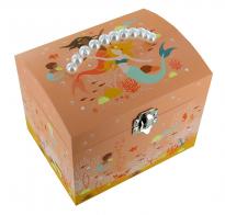 Boîtes à bijoux musicales avec animaux Boîte à bijoux musicale / vanity case Trousselier en bois avec petite sirène dansante - La vie en rose