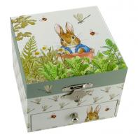 Boîtes à bijoux musicales avec animaux Boîte à bijoux musicale Trousselier en bois avec Pierre lapin animé - Le lac des cygnes (Tchaïkovski)