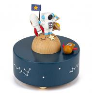 Boîtes à musique animées haut de gamme en bois Boîte à musique animée en bois massif sur le thème de la conquête de l'espace - Yellow submarine