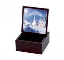 Boîtes à musique animées de Noël Boîte à musique coffret de Noël Mr Christmas en bois avec couvercle illuminé - 50 mélodies électroniques de Noël