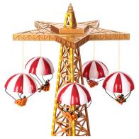 Manèges musicaux miniatures haut de gamme Manège musical miniature Mr Christmas "Parachute Ride" avec des centaines de lumières LED