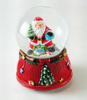 Boules à neige musicales de Noël disponibles sur commande (nous contacter) Boule à neige musicale de Noël avec globe en verre, neige et Père Noël - Mon beau sapin