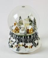 Boules à neige musicales de Noël disponibles sur commande (nous contacter) Boule à neige musicale de Noël avec globe en verre, neige et village enneigé - Winter wonderland