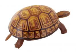 Jouets mécaniques en métal, tôle ou fer blanc Jouet mécanique en métal, tôle et fer blanc : jouet mécanique "Tortue marcheuse jaune"