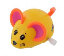 Petits automates mécaniques Souris automate mécanique marcheuse - Couleur jaune - Souris roulante et bougeant la queue