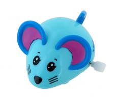 Petits automates mécaniques Souris automate mécanique marcheuse - Couleur bleue - Souris roulante et bougeant la queue