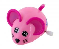 Petits automates mécaniques Souris automate mécanique marcheuse - Couleur rose - Souris roulante et bougeant la queue