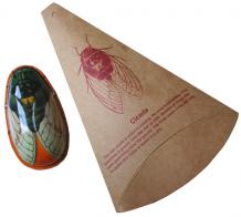 Jouets mécaniques en métal, tôle ou fer blanc Jouet mécanique en métal (fer blanc: tôle d'acier recouverte d'étain) chromolithographié - Cricket ou Cigale clic-clac