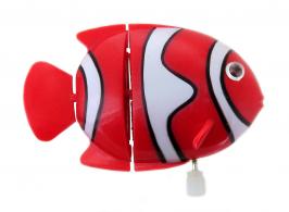 Petits automates mécaniques Petit automate ou jouet mécanique en résine à remontoir - Poisson clown.