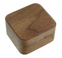 Petites boîtes à musique en bois Petite boîte à musique carrée en bois foncé - Mistral gagnant (Renaud)