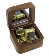 Petites boîtes à musique en bois Petite boîte à musique carrée en bois foncé - City of stars - La la land (Justin Hurwitz)