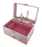 Boîtes à bijoux musicales avec ballerines Boîte à bijoux musicale Trousselier en bois avec ballerine tournante - La flûte enchantée (W. A. Mozart)