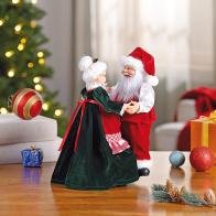 Automates musicaux de Noël Couple dansant de Noël Mr Christmas: le Père Noël et Maman Noël dansent sur 8 chansons de Noël