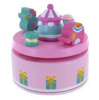 Boîtes à musique avec animaux Boîte à musique animée en bois sur le thème du cirque - Oh du lieber Augustin