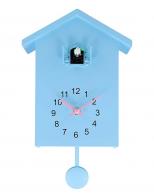 Pendules à coucou pour enfants Pendule à coucou murale à quartz - Pendule à coucou bleue pour enfant avec aiguilles roses