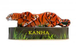 Jouets mécaniques en métal, tôle ou fer blanc Jouet mécanique en métal (fer-blanc: tôle d'acier recouverte d'étain) chromolithographié représentant un tigre