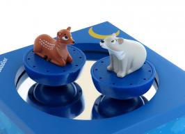 Bo&icirc;tes &agrave; musique avec animaux Bo&icirc;te &agrave; musique anim&eacute;e en bois Trousselier avec ours et faon - Nocturne de Paul Mauriat