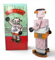 Jouets en m&eacute;tal, t&ocirc;le ou fer blanc : robots m&eacute;caniques en m&eacute;tal Jouet m&eacute;canique en m&eacute;tal (fer-blanc: t&ocirc;le d'acier recouverte d'&eacute;tain) - Robot boxer BOBOS