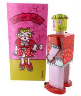 Jouets en m&eacute;tal, t&ocirc;le ou fer blanc : robots m&eacute;caniques en m&eacute;tal Jouet m&eacute;canique en m&eacute;tal (fer-blanc: t&ocirc;le d'acier recouverte d'&eacute;tain) - Robot ATOMIC BELLA