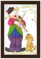 Tableaux musicaux pour enfants Tableau musical pour chambres d'enfants : tableau musical "Clown avec chien"